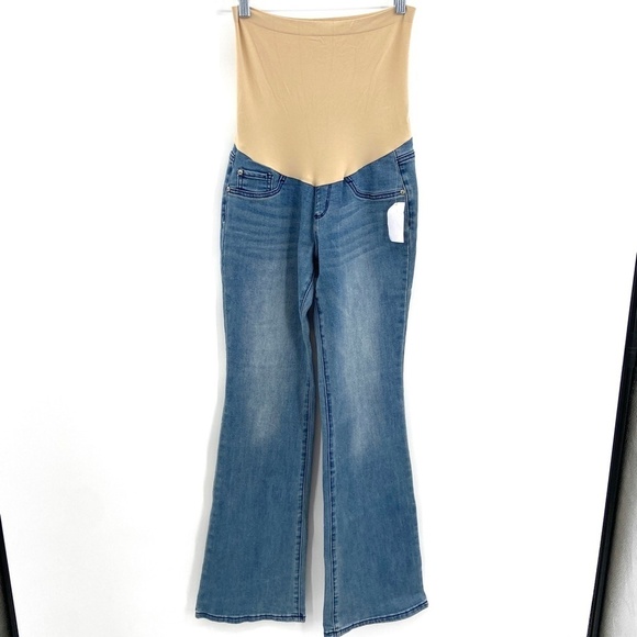 NWT INDIGO BLUE Fit Belly Bootcut Stretch Denim Maternity Jeans Pants Size XS - Picture 2 of 7
